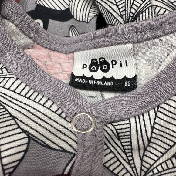 Paapii Grey Bunnies & Red Floral Long Sleeve Dress - Picture 6 of 7